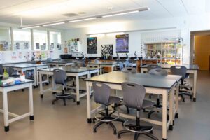 Interior classroom in Concord-Carlisle High School